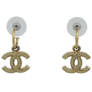 Chanel Cc Logo Earrings Metal Gold-Tone #250018C84B